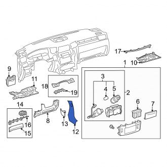 New OEM Left Instrument Panel Cover Fits, 2008-2011, 2013-2020 Lexus LX - Part # 5539560040A0