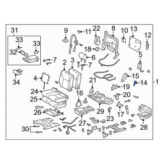 New OEM Center Left Seat Back Recliner Adjustment Handle Fits, 2013-2021 Lexus LX - Part # 7252660090A2