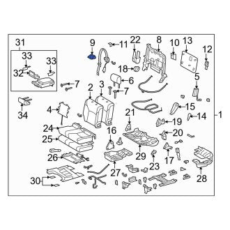 New OEM Center Left Seat Belt Guide Fits, 2010-2011, 2013-2021 Lexus LX - Part # 7337560060C0