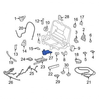 New OEM Rear Left Rearward Seat Hinge Cover Fits, 2013-2021 Lexus LX - Part # 7163960120A1