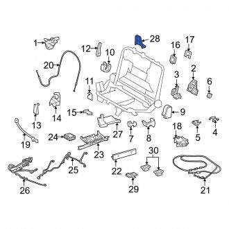 New OEM Rear Right Rearward Seat Hinge Cover Fits, 2013-2021 Lexus LX - Part # 7162960390A1