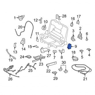 New OEM Center Left Seat Back Recliner Adjustment Mechanism Cover Fits, 2016-2021 Lexus LX - Part # 7183460250A1