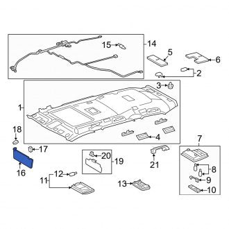 New OEM Right Sun Visor Fits, 2016-2021 Lexus LX - Part # 7433060060C0