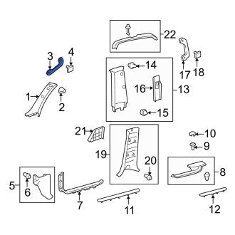 New OEM Rear Interior Grab Bar Fits, 2013-2021 Lexus LX - Part # 7462060100A2