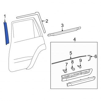 New OEM Rear Left Door Applique Fits, 2008-2011, 2013-2015 Lexus LX - Part # 7576260040