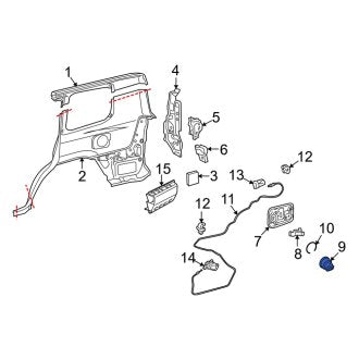 New OEM Rear Fuel Filler Housing Fits, 2016-2021 Lexus LX - Part # 7729160150