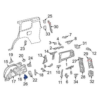 New OEM Wheel Housing Bracket Fits, 2008-2011, 2013-2021 Lexus LX - Part # 6164460060