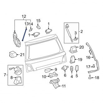 New OEM Right Liftgate Lift Support Fits, 2016-2021 Lexus LX - Part # 689500WB01