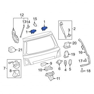 New OEM Rear Liftgate Hinge Fits, 2016-2021 Lexus LX - Part # 6881060041