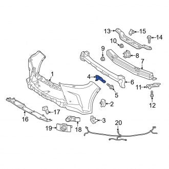 New OEM Front Right Bumper Cover Support Rail Fits, 2016-2021 Lexus LX - Part # 5211560210