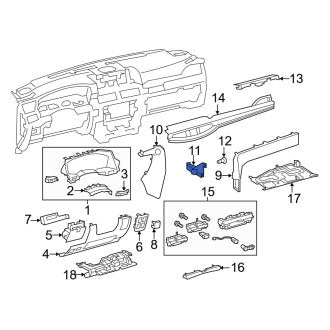 New OEM Right Lower Instrument Panel Trim Panel Fits, 2020-2021 Lexus LX - Part # 5539460021C0