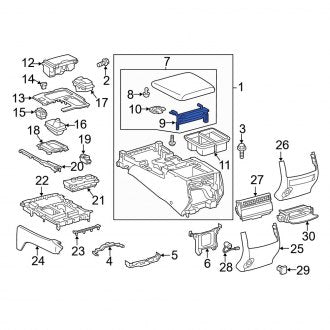 New OEM Console Hinge Fits, 2016-2021 Lexus LX - Part # 5890760150