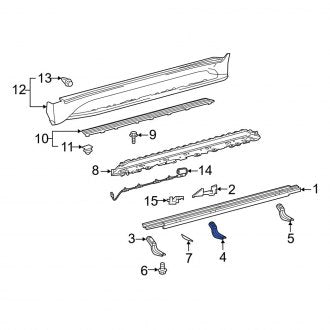 New OEM Center Left Running Board Mounting Bracket Fits, 2008-2011, 2013-2021 Lexus LX - Part # 5179660040