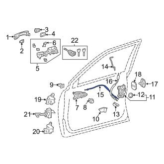 New OEM Front Door Latch Cable Fits, 2018-2021 Lexus LX - Part # 6975060062