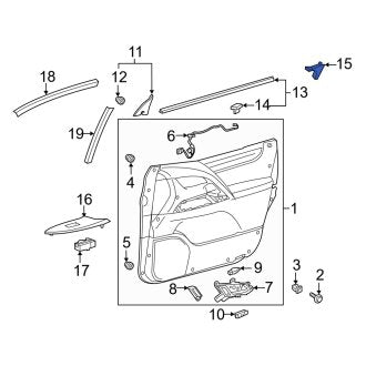 New OEM Genuine Lexus, Right Door Window Belt Weather Strip Cap - Part # 6767360010