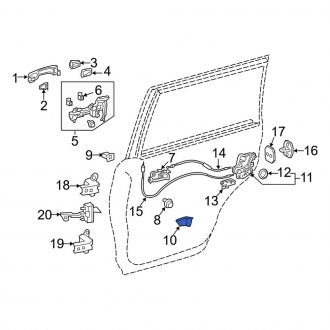 New OEM Front Left Outer Exterior Door Handle Cover Fits, 2021 Lexus LX - Part # 6925060110C1