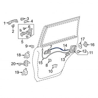 New OEM Rear Door Latch Cable Fits, 2016-2020 Lexus LX - Part # 6977060090