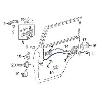 New OEM Rear Door Latch Cable Fits, 2019-2021 Lexus LX - Part # 6977060091