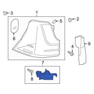 New OEM Left Tail Light Bracket Fits, 2016-2021 Lexus LX - Part # 5256360080