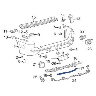 New OEM Rear Bumper Cover Reinforcement Fits, 2008-2011, 2013-2021 Lexus LX - Part # 5217260050