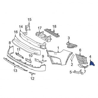 New OEM Front Right Lower Bumper Cover Bracket Fits, 2022-2024 Lexus LX - Part # 5214960170