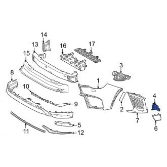 New OEM Front Left Lower Bumper Cover Bracket Fits, 2022-2024 Lexus LX - Part # 5214960180