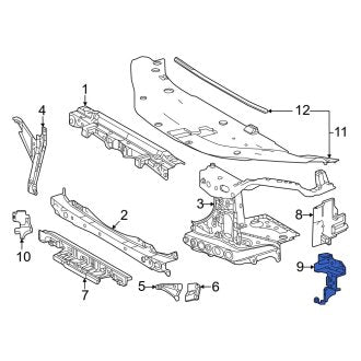 New OEM Front Right Radiator Support Baffle Fits, 2022-2024 Lexus LX - Part # 1659370050