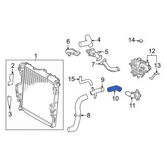 New OEM Lower Radiator Coolant Hose Fits, 2022-2024 Lexus LX - Part # 1657270360