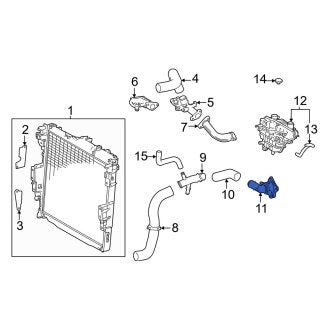 New OEM Engine Coolant Inlet Flange Fits, 2022-2024 Lexus LX - Part # 1603170010