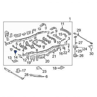 New OEM Front Right Tie Down Hook Fits, 2022-2024 Lexus LX - Part # 5109360030