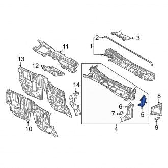 New OEM Front Right Cowl Panel Fits, 2022-2024 Lexus LX - Part # 5579360040