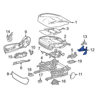 New OEM Front Right Inner Seat Back Recliner Adjustment Mechanism Cover Fits, 2022-2024 Lexus LX - Part # 7183460300C0