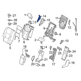 New OEM Center Right Folding Seat Latch Release Handle Fits, 2022-2024 Lexus LX - Part # 7252560150C0