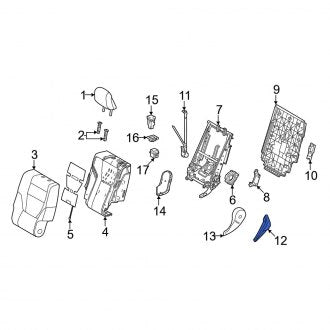 New OEM Center Left Seat Back Recliner Adjustment Handle Fits, 2022-2024 Lexus LX - Part # 7252660110C0