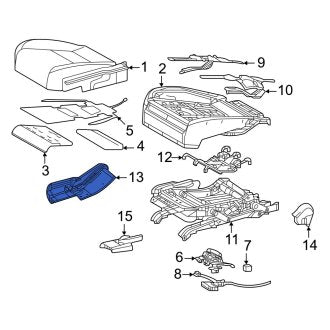 New OEM Center Left Outer Seat Back Recliner Adjustment Mechanism Cover Fits, 2022-2024 Lexus LX - Part # 7183460320C0