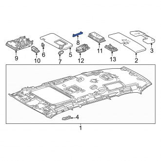 New OEM Center Interior Grab Bar Fits, 2022-2024 Lexus LX - Part # 7468060040C0