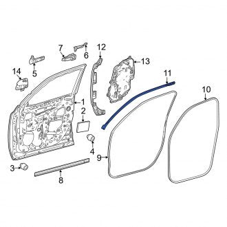 New OEM Front Right Upper Door Seal Fits, 2022-2024 Lexus LX - Part # 6786360040