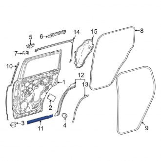 New OEM Rear Right Lower Door Seal Fits, 2022-2024 Lexus LX - Part # 6233560040