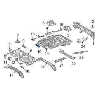 New OEM Center Rear Floor Pan Bracket Fits, 2022-2024 Lexus LX - Part # 5833860020