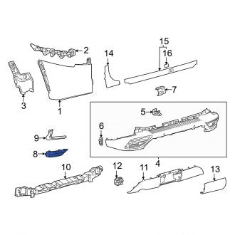 New OEM Rear Left Bumper Cover Spacer Panel Fits, 2022-2024 Lexus LX - Part # 5215360450