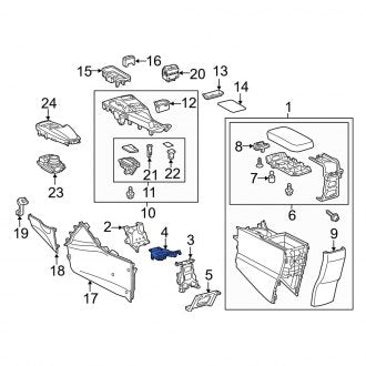 New OEM Console Bracket Fits, 2011 Lexus CT - Part # 5899576010