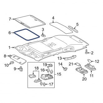 New OEM Sunroof Opening Trim Fits, 2011-2013 Lexus CT - Part # 6331876010B2