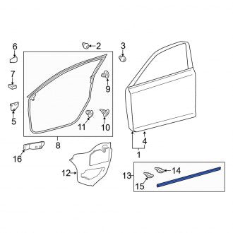 New OEM Front Lower Door Seal Fits, 2011-2017 Lexus CT - Part # 6786376010