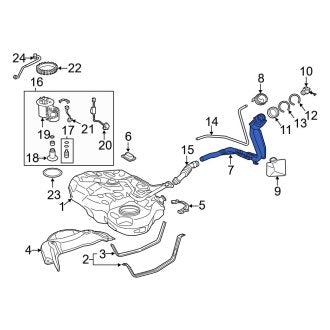 New OEM Lower Fuel Filler Neck Fits, 2011-2017 Lexus CT - Part # 7721376010