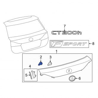 New OEM Genuine Lexus, Liftgate Finish Panel Clip - Part # 7586776010