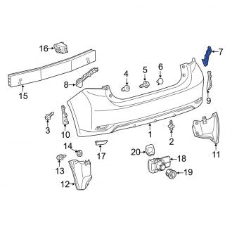 New OEM Rear Right Upper Bumper Cover Bracket Fits, 2011-2017 Lexus CT - Part # 5257576010