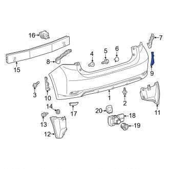 New OEM Rear Right Bumper Trim Fits, 2011-2013 Lexus CT - Part # 5256576010