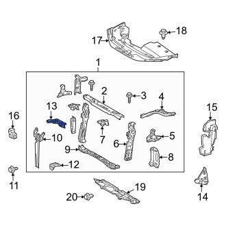 New OEM Left Radiator Support Bracket Fits, 2010-2012 Lexus HS - Part # 5380475020