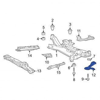 New OEM Rear Left Engine Cradle Brace Fits, 2010-2012 Lexus HS - Part # 5225872022