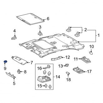 New OEM Genuine Lexus, Sun Visor Cover - Part # 7431760020A6